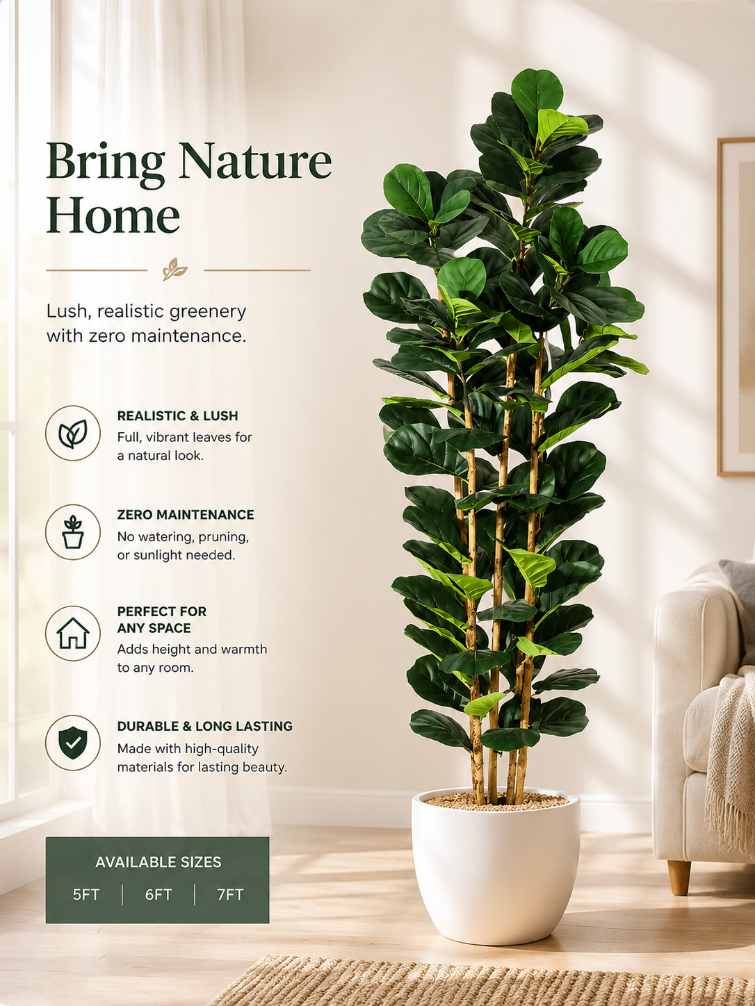 Aspen Faux Fiddle Leaf Fig Tree