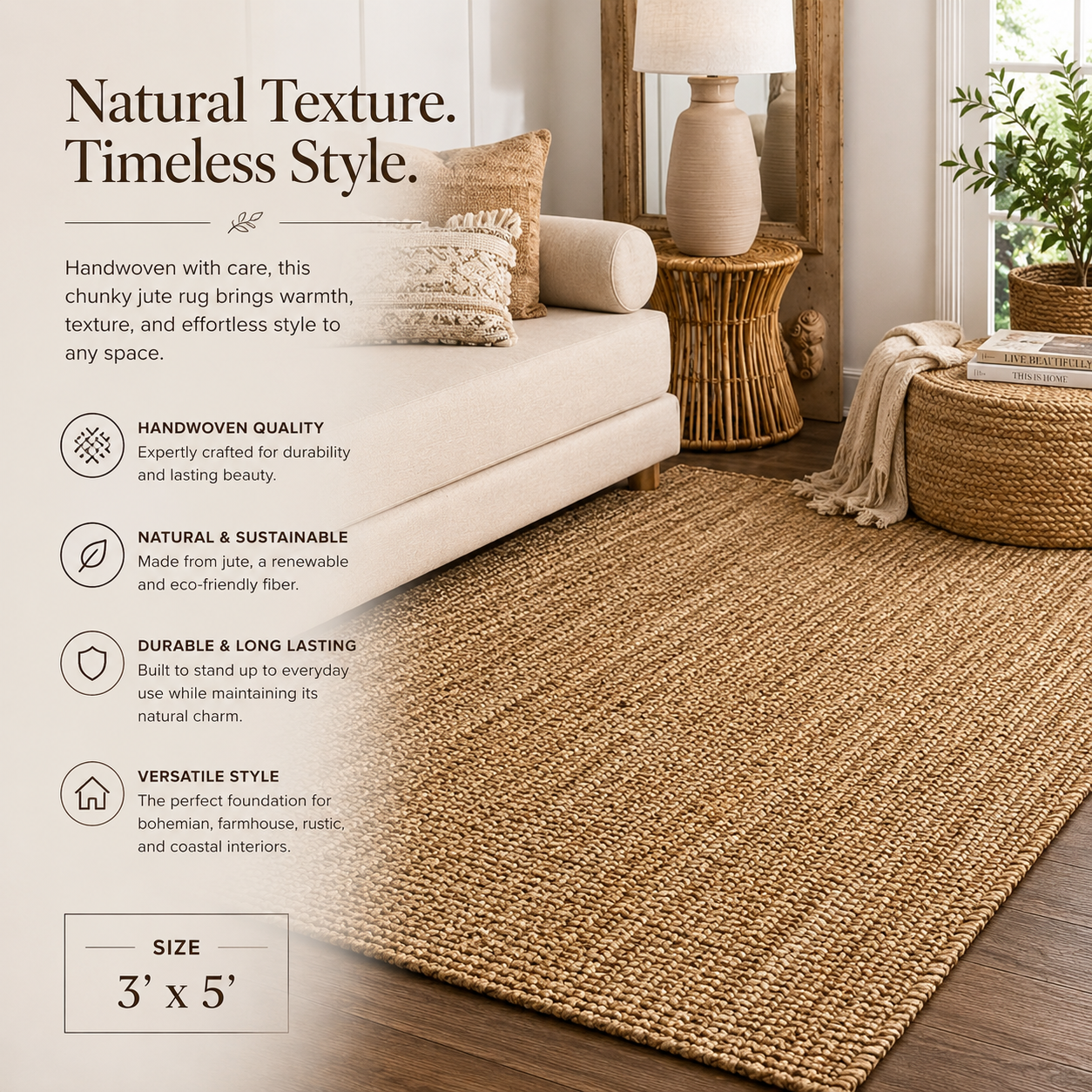 Sierra Chunky Handwoven Jute Rug