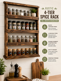 Haven Ridge Rustic 4-Tier Wall Spice Rack