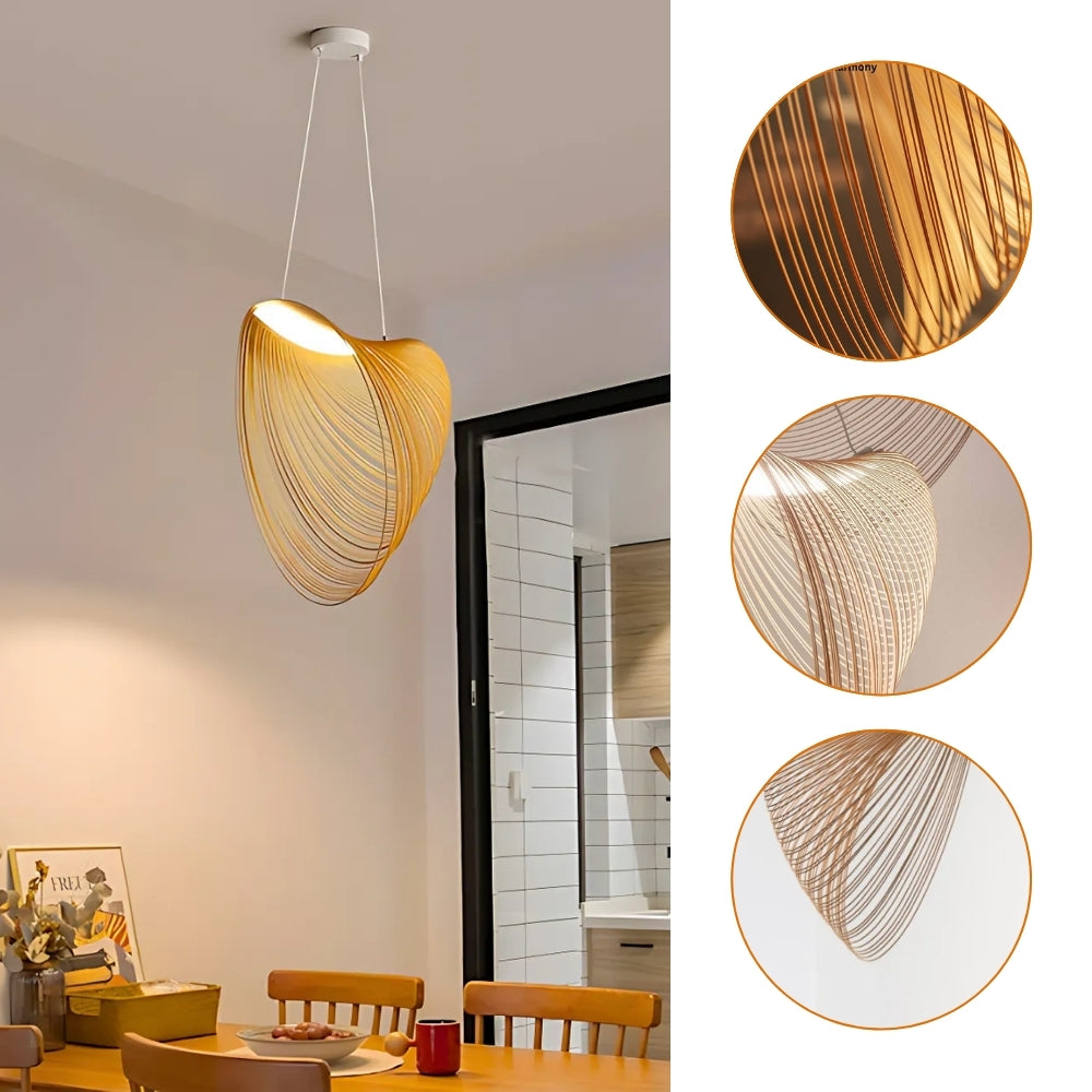 Sculptural Spiral Pendant Lamp | Minimalist Wabi-Sabi Lighting