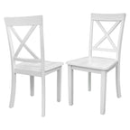 5-Piece White Solid Wood Dining Table Set for 4