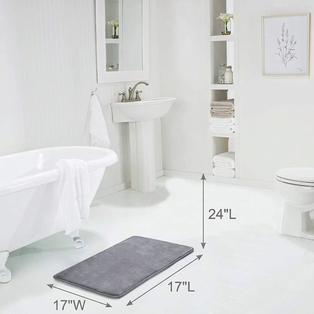 Memory Foam Non Slip Bath Mat Soft Bathroom Floor Rug Washable