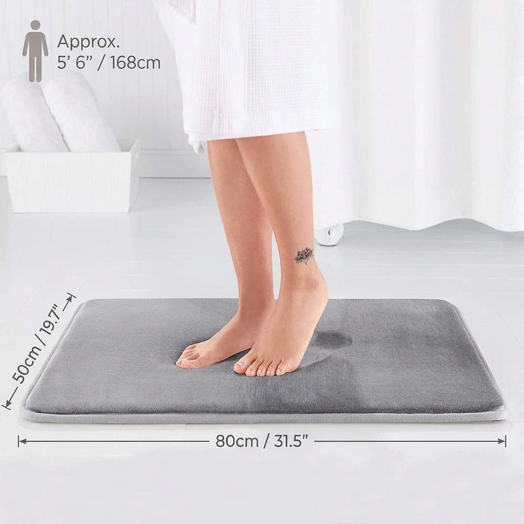 Memory Foam Non Slip Bath Mat Soft Bathroom Floor Rug Washable
