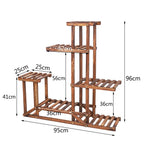 VerdeVista 6-Tier Wooden Plant Stand & Indoor Outdoor Display Shelf