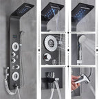 Cascade Royale LED Shower Panel System with Digital Temperature Display & 6-Function Spa Experience