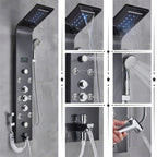 Cascade Royale LED Shower Panel System with Digital Temperature Display & 6-Function Spa Experience