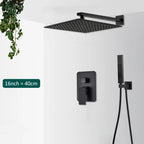 Matte Black Concealed Rainfall & Waterfall Shower System with Tub Spout