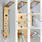 Cascade Royale LED Shower Panel System with Digital Temperature Display & 6-Function Spa Experience
