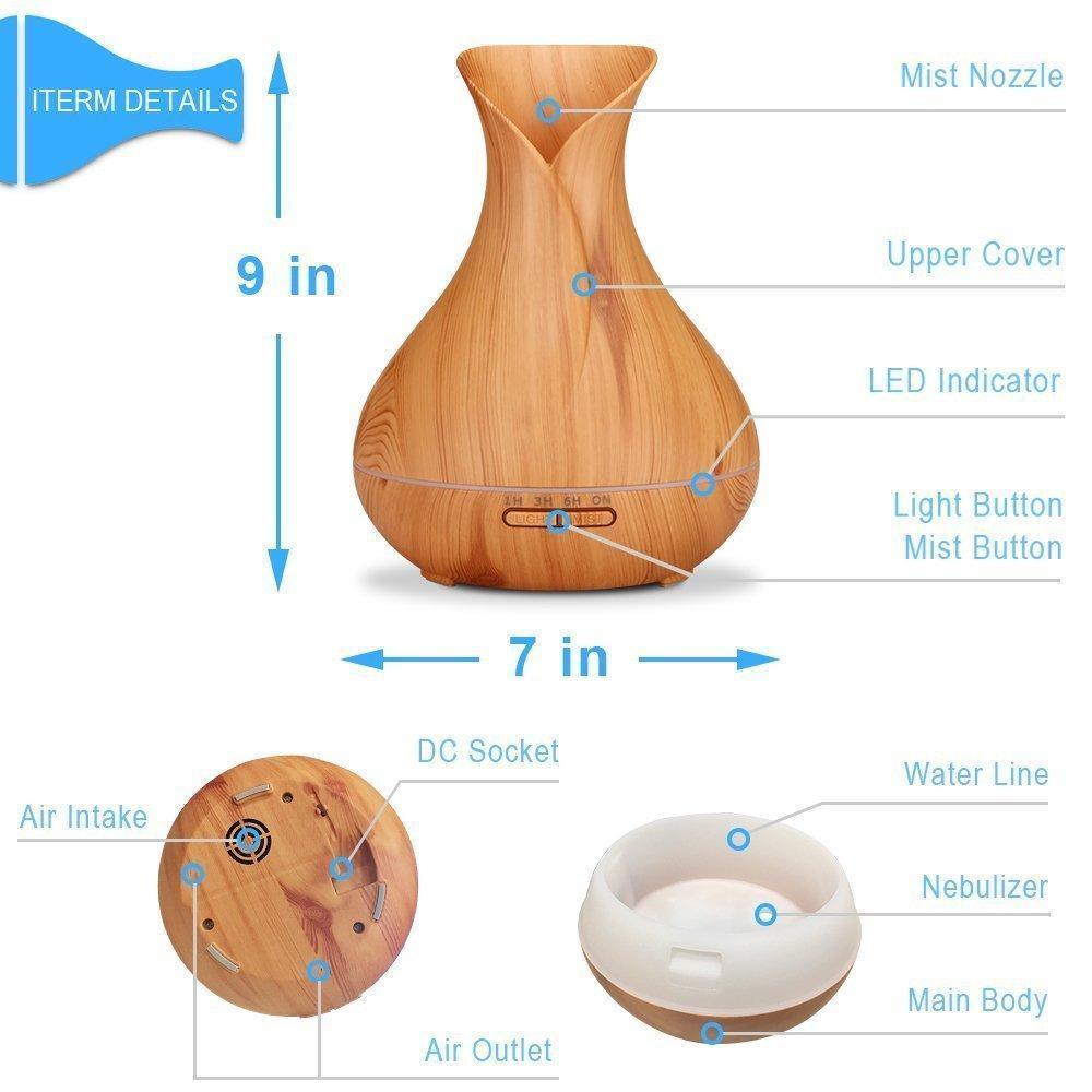 Ultrasonic Essential Oil Diffuser, 500ml