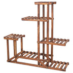 VerdeVista 6-Tier Wooden Plant Stand & Indoor Outdoor Display Shelf