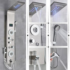 Cascade Royale LED Shower Panel System with Digital Temperature Display & 6-Function Spa Experience