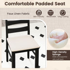 High Back Dining Room Chairs Set of 2 with Padded Seat-Black