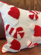 Candy Cane & Santa Hat Lumbar Pillow Cover
