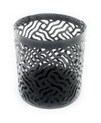 Vibhsa Votive Candle Holders | Set of 2, Grey, Laser-Cut Design