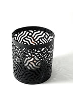 Vibhsa Votive Candle Holders | Set of 2, Grey, Laser-Cut Design