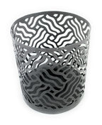 Vibhsa Votive Candle Holders | Set of 2, Grey, Laser-Cut Design