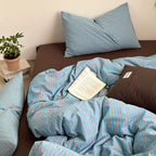 Blue Striped Duvet Cover Set