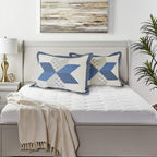 Kasentex Lightweight Cotton Diamond Stitch Bed Pillow Sham - Comfort Sleeping Pillow Sham, Ivory