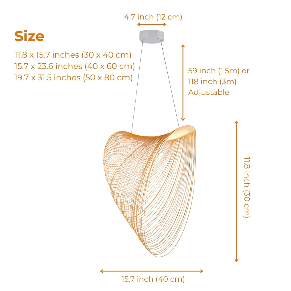 Sculptural Spiral Pendant Lamp | Minimalist Wabi-Sabi Lighting