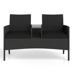 Patio Loveseat with Built-in Table and Storage