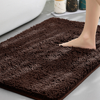 Chenille Absorbent Bath Mat Non-Slip Soft Bathroom Rug Machine Washable