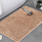 Chenille Absorbent Bath Mat Non-Slip Soft Bathroom Rug Machine Washable