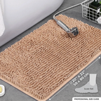 Chenille Absorbent Bath Mat Non-Slip Soft Bathroom Rug Machine Washable