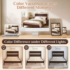 Queen Bed Frame with Headboard and Solid Wood Legs