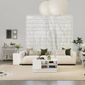 5-Piece Modern Living Room Table Set, White