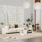 5-Piece Modern Living Room Table Set, White