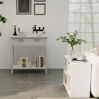 5-Piece Modern Living Room Table Set, White