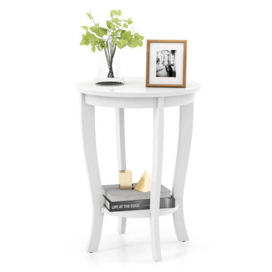 5-Piece Modern Living Room Table Set, White