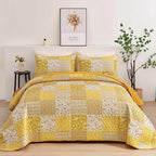 Haven Meadow Boho Floral Quilt Set – 3 Piece