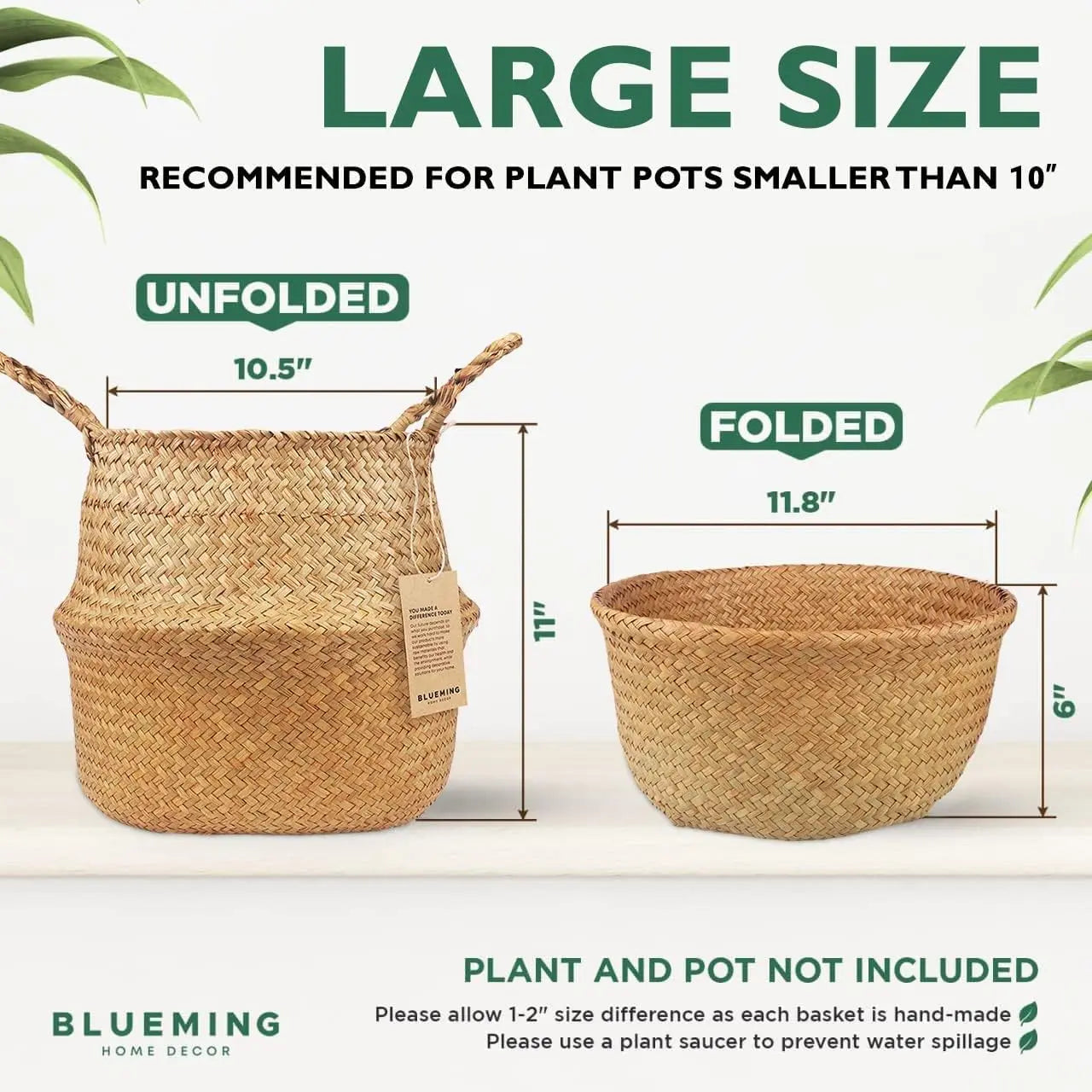 Willow Haven Woven Planter Basket – Decorative Indoor Pot Cover