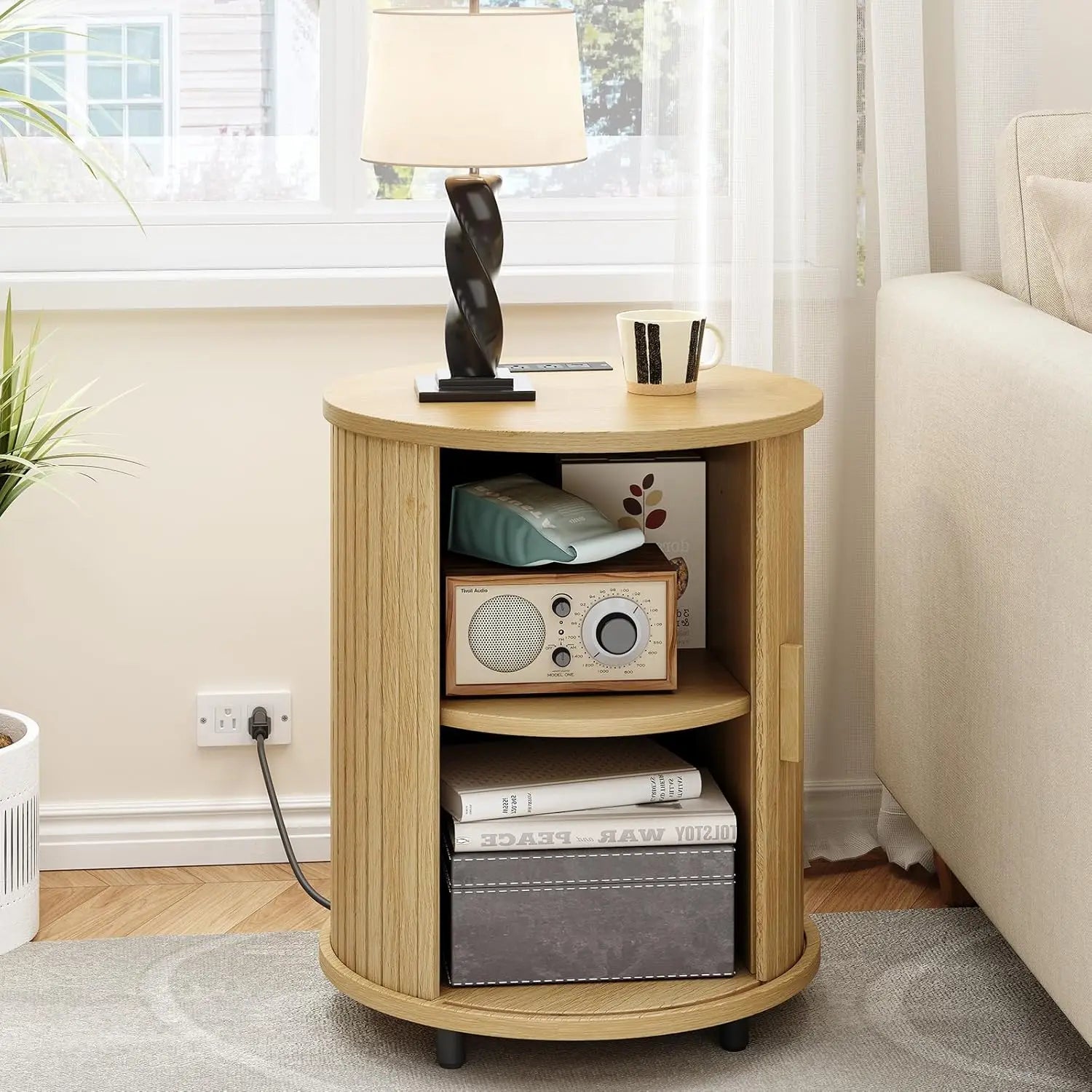 Haven Ridge Fluted Round End Table Set
