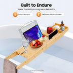 Serenity Spa Expandable Bamboo Bathtub Caddy Tray
