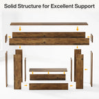 Tribesigns 160 cm Console Table, Farmhouse 2-Tier Entryway Table with U-Shaped Base, Narrow Wood Sofa Table Behind Couch Table