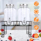 Haven Ridge Entertain Glass Beverage Dispenser Set with Fruit Infuser