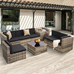 Aspen Ridge 8-Piece Outdoor Wicker Patio Sectional Set