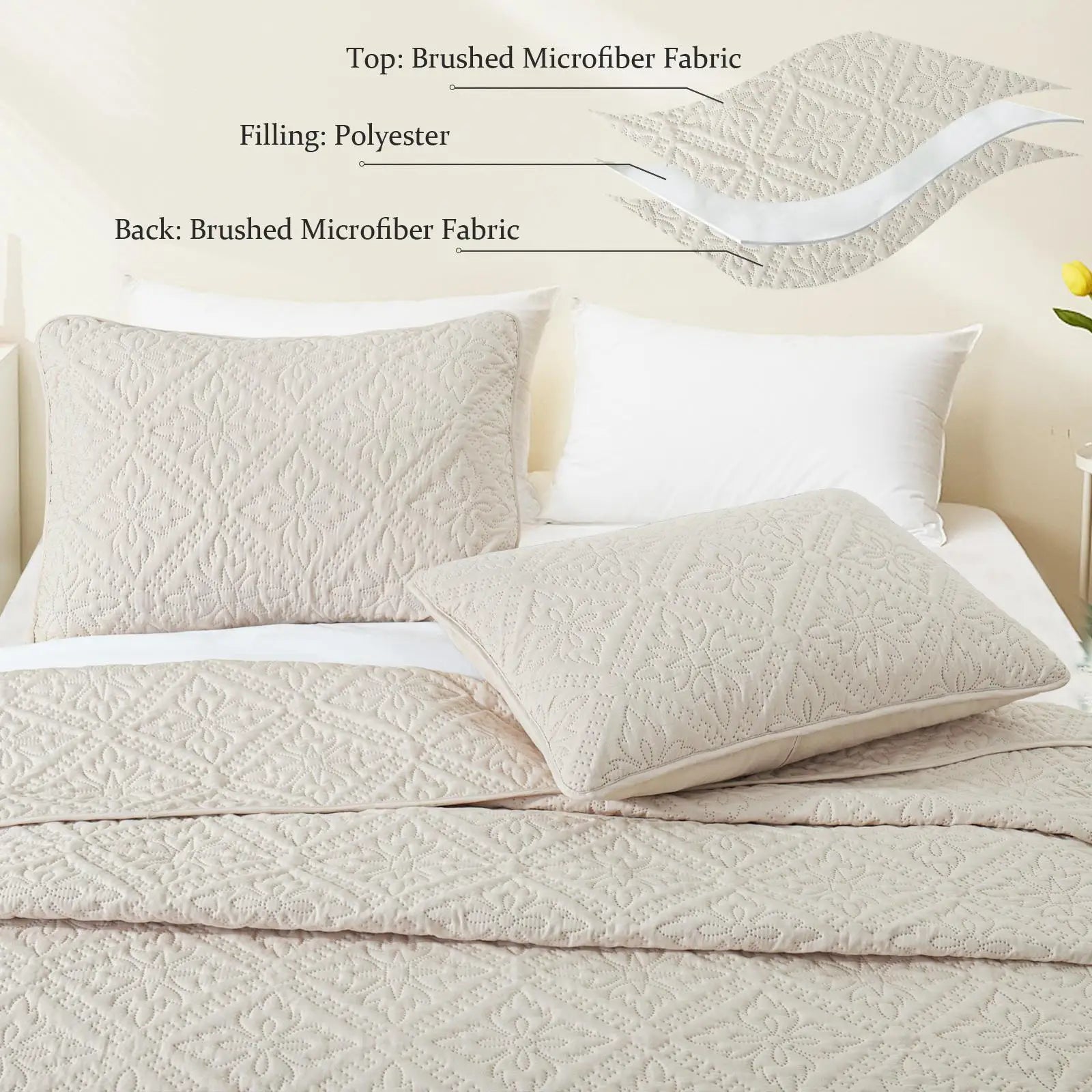 Willow Bloom Quilted Bedspread Set