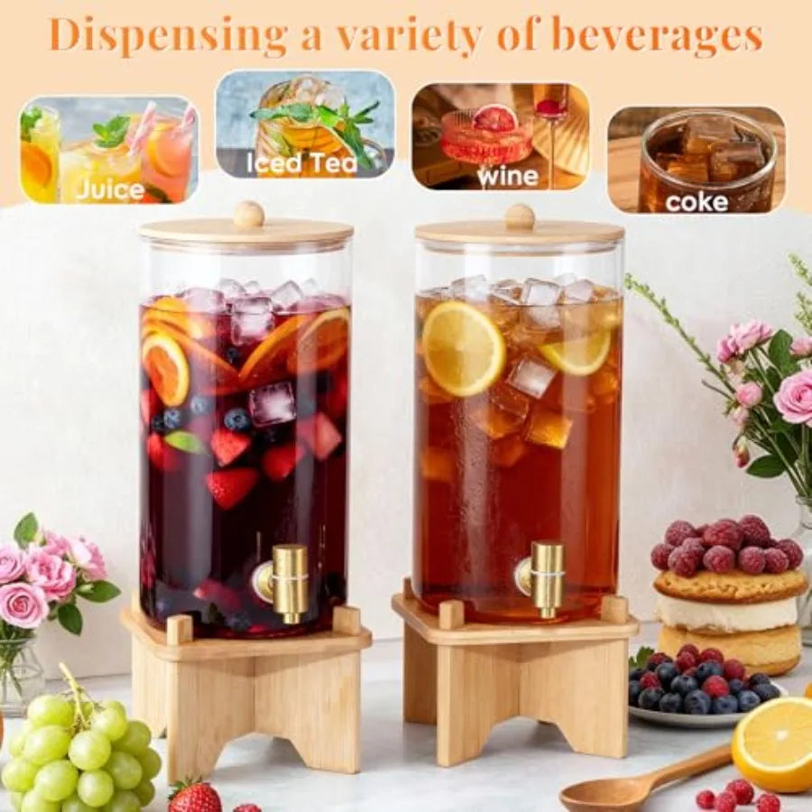 Haven Ridge Entertain 1.5-Gallon Glass Beverage Dispenser Set – 2 Piece