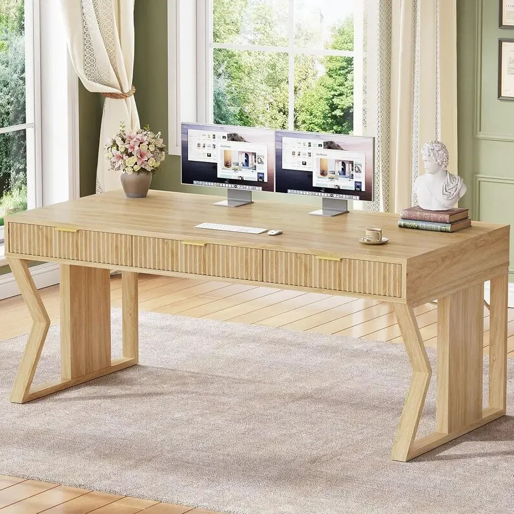 Ashton Executive 55" Home Office Desk with Storage Drawers