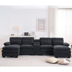 Cloudhaven U-Shaped Chenille Sectional Sofa with Storage – 124 Inch