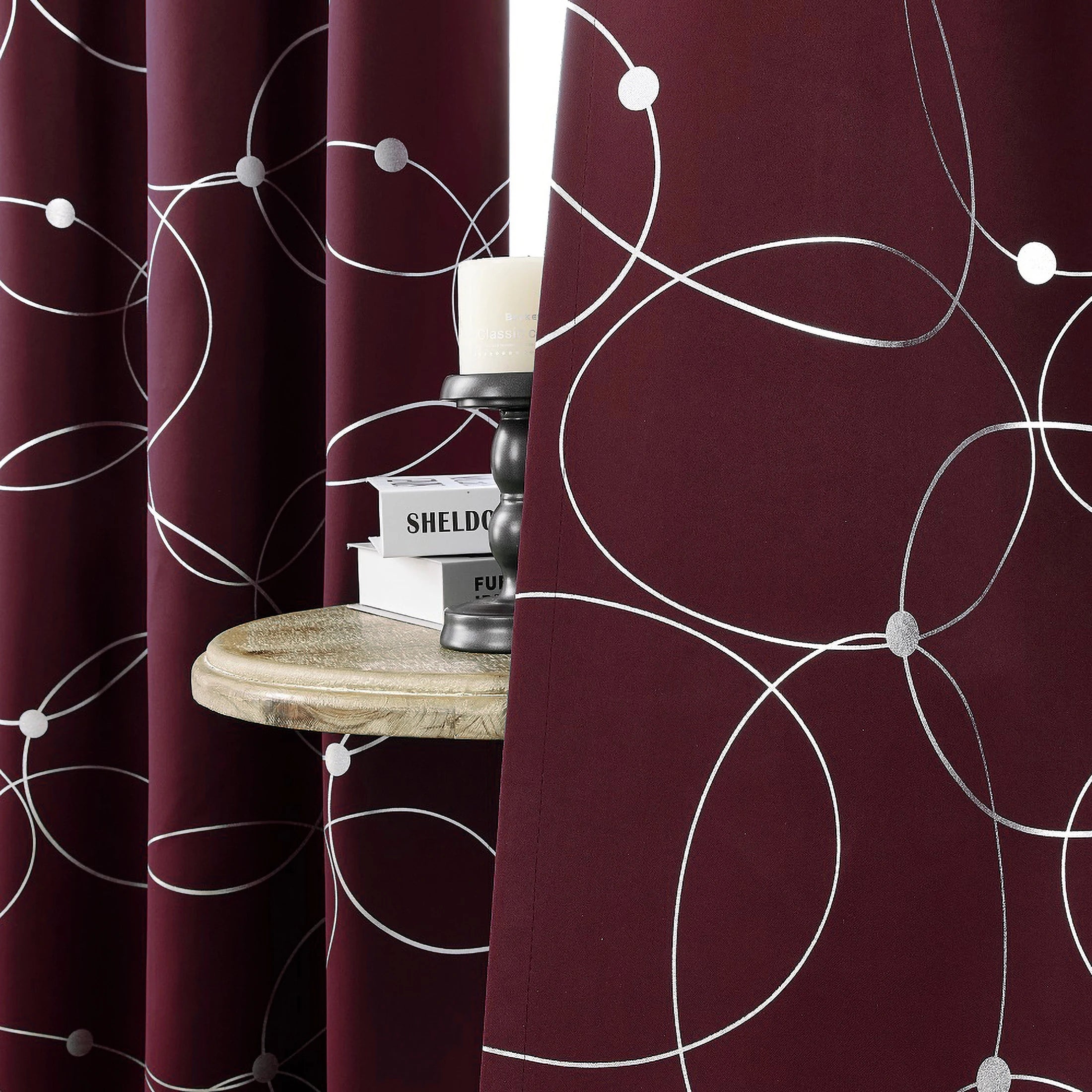 LunaShield Blackout Thermal Foil Grommet Curtain Panels – 4 Piece Set