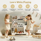 8-in-1 Wooden Kids Play Kitchen with Lights & Sounds