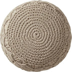 Willow Knit Boho Cotton Pouf Ottoman