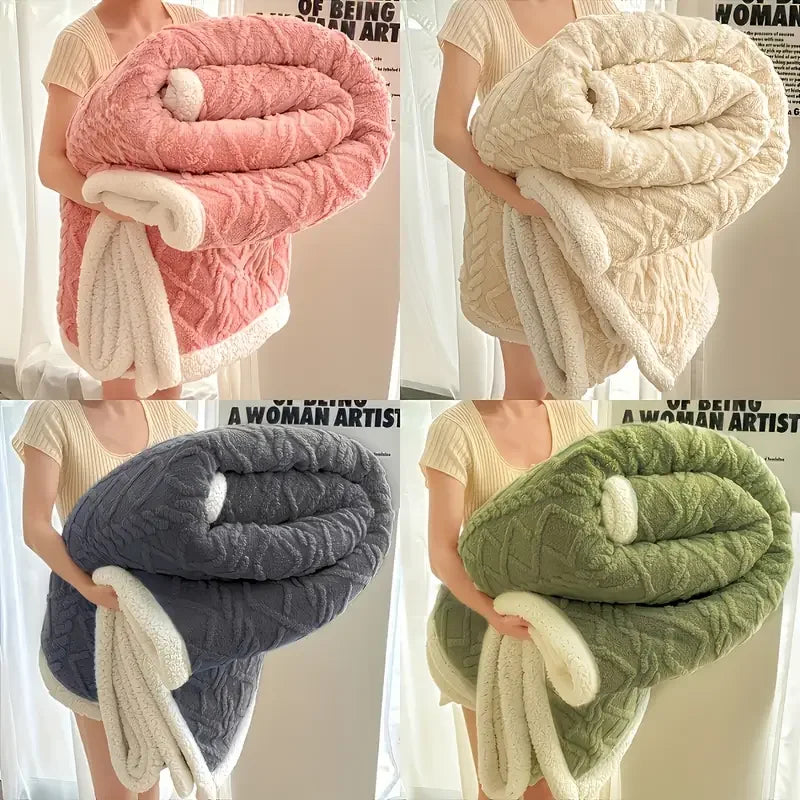 CloudLuxe Jacquard Sherpa Weighted Blanket