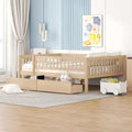 Full-Size Montessori Daybed with Storage Drawers & Railings