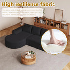 109" Modern Modular Curved L-Shaped Sofa, Chenille Upholstered Sectional Boneless Couch Set with 3 Pillows,Free, Customized