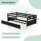 Twin Wooden Daybed with Pull-Out Trundle